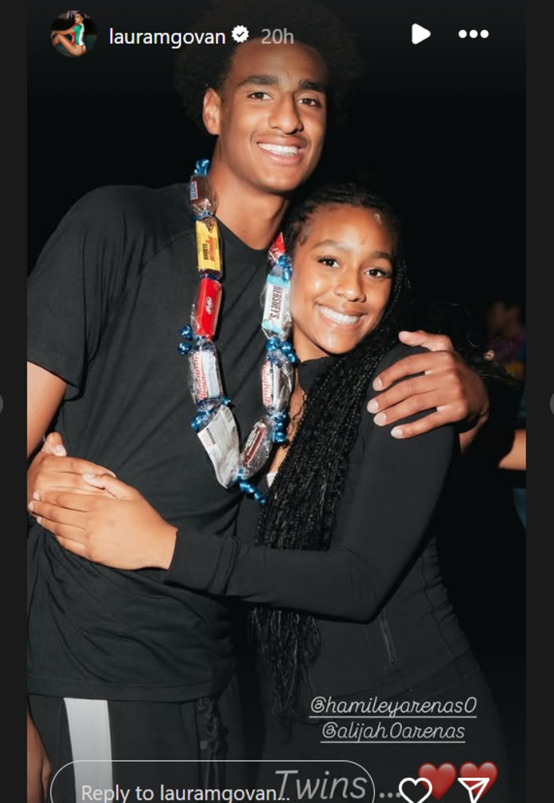 Laura Govan shares image featuring Alijah Arenas and Hamiley Arenas (source: IG/ lauramgovan)